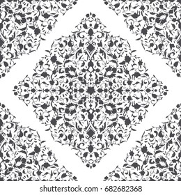 Islamic floral pattern decor in Victorian style. Vector illustration. Card for cafe, restaurant, shop,  India,Arabic, Dubai, turkish, Islam, pakistan, ottoman motifs.  Save the date and greeting card