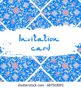 Islamic floral pattern  in Victorian style. Ornamental for Card for cafe, restaurant, shop, print, banner, wedding invitation, book cover, certificate. Save the date. India, Arabic Dubai turkish Islam