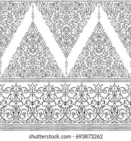 Islamic floral pattern in Victorian style. Arabic geometric ornament round Eastern style. Card for cafe, restaurant, shop, print, banner, wedding invitation. 