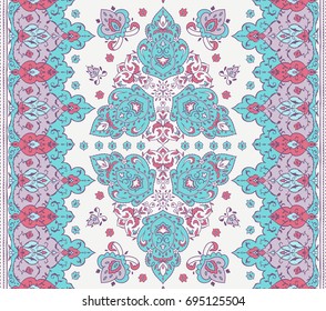 Islamic floral pattern in Victorian style, arabesque design. Ornamental for Card for cafe, banner, wedding invitation, book cover, certificate. Save the date. India, Arabic Dubai turkish Islam
