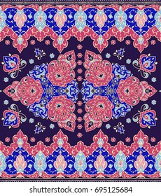Islamic floral pattern in Victorian style, arabesque design. Ornamental for Card for cafe, banner, wedding invitation, book cover, certificate. Save the date. India, Arabic Dubai turkish Islam
