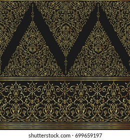 Islamic floral pattern in Victorian style. Arabic geometric ornament round Eastern style. Card for cafe, restaurant, shop, print, banner, wedding invitation. 
