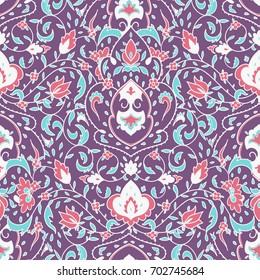 Islamic floral pattern in Victorian style. Ornamental for Card. Moroccan background, wedding invitation, book cover, certificate. India, Arabic Dubai turkish Islam