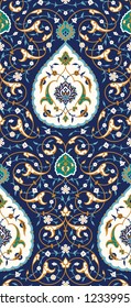 Islamic Floral Seamless Pattern for your design. Traditional Arabic Islamic Background. Mosque decoration element.