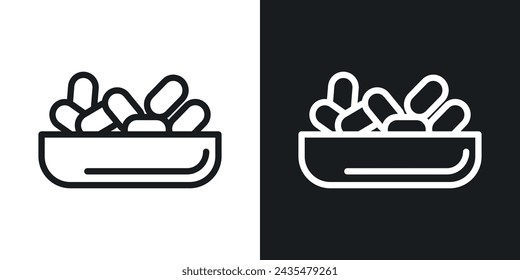 Icono de la fecha de la comida islámica diseñado en un estilo de línea sobre fondo blanco.
