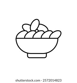 Islamic food date icon in liner stroke style