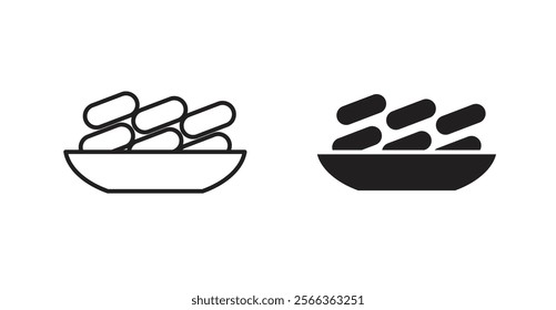 Islamic food date icons in line stroke and flat versions