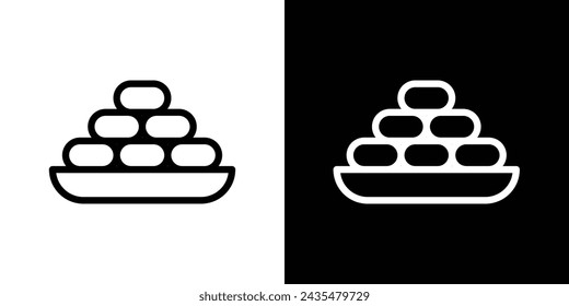 Islamic Food Date Line Icon on White Background for web.