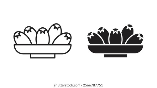 Islamic food date vector line icon illustration