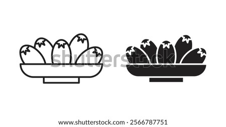 Islamic food date vector line icon illustration
