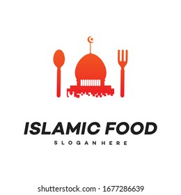 Islamic food  logo design symbol template - vector.