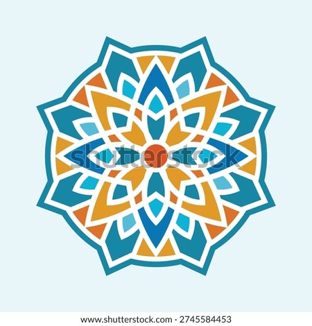 Islamic Fractal Geometric Mandala Vector Element Set Collection Luxury Colorful Design