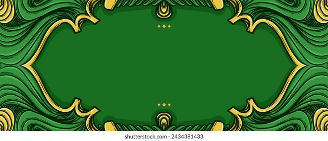 Diseño de banner de fondo de marco islámico con estilo dibujado a mano