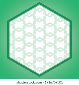 Islamic Frame Banner with Pattern Background
