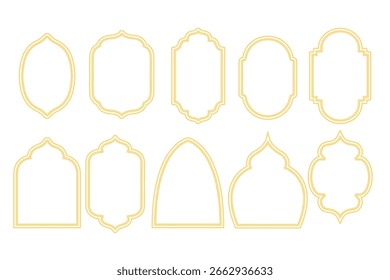 Ilustração do ícone de desenho animado da coleção de quadros islâmicos