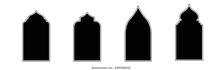 islamic frame decoration ornamental template