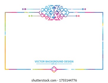 Islamic frame, for design, Eastern style. Turquoise floral illustration. Ornate decor for invitation, greeting card, wallpaper, background, web page. Vector element