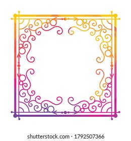 Islamic frame, for design, Eastern style. Turquoise floral illustration. Ornate decor for invitation, greeting card, wallpaper, background, web page. Vector element