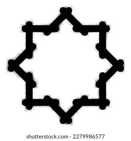 Islamic frame drawn with black spray paint