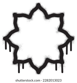 Islamic frame drawn with black spray paint