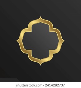 Islamic Frame - Luxury Gold - Editable Vector : Suitable for Islamic Theme and Other Graphic Related Assets.