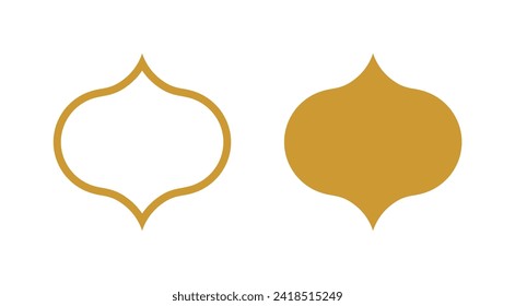 Islamic Frame Set with Gold Color - Flat Design - Editable Vector : Suitable for Islamic Theme and Other Graphic Related Assets.
