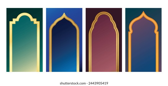 Islamic Frame, Story Design Vector Illustration, 1920x1080 Size Story Template svg