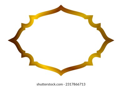 islamic frame vector with gold color gradient.
