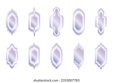 Islamic frames shape aura of a window or door arch. Arab frame set. Vector illustration.