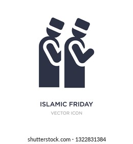 islamic friday prayer icon on white background. Simple element illustration from Religion concept. islamic friday prayer sign icon symbol design.