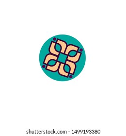islamic friendship geometry vector illustration design