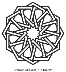 Islamic geometric art, arabic motif, sacred geometry, star mandala, vector illustration