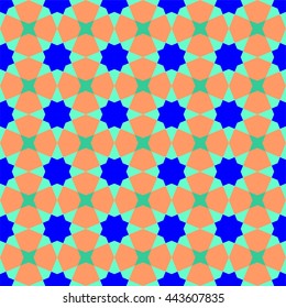 Islamic geometric art, arabic star pattern background, vector illustration