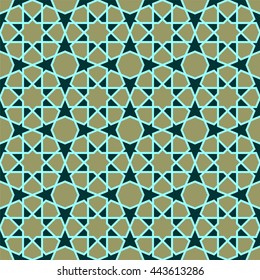 Islamic geometric art, arabic star pattern background, vector illustration