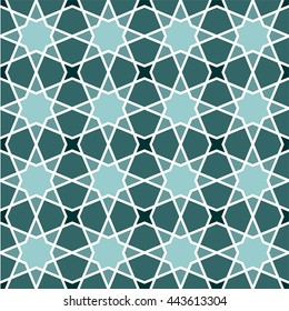 Islamic geometric art, arabic star pattern background, vector illustration