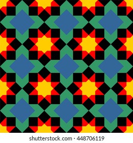 Islamic geometric art, arabic star pattern background, vector illustration