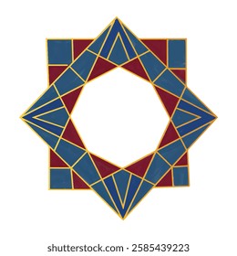 Islamic geometric art work, watercolor Islamic geometric art design vector  