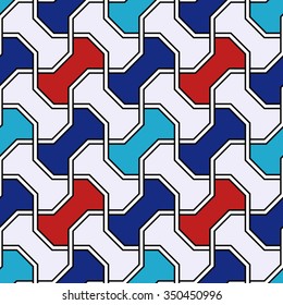 Islamic geometric background.  Seamless pattern. Traditional spanish tile ornament. Vector illustration. 