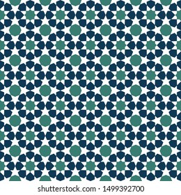 Islamic Geometric Blue Motif Pattern Background Stock Vector (Royalty ...