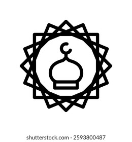 Islamic Geometric Design Featuring A Traditional Dome Icon