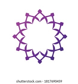 Logo geométrico islámico con color de gradiente y forma elegante
