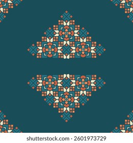 Islamic Geometric Ornament Frame on Green Pastel Dark Theme