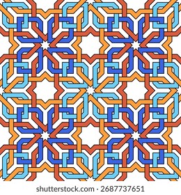 Ornamento geométrico islámico con Formas entrelazadas