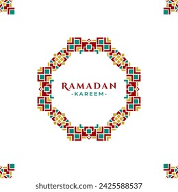 Islamic Geometric Ornament Ramadan Greeting Design
