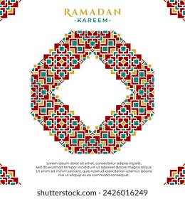 Islamic Geometric Ornament Ramadan Greeting Design