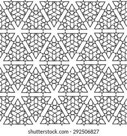 Islamic geometric ornamental seamless pattern suitable for vector background