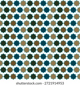 An Islamic geometric pattern composed of interlocking shapes. The design features a repeating motif of star-like forms.