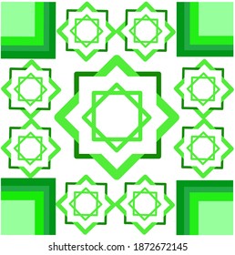 Islamisches geometrisches Muster mit grüner Farbe