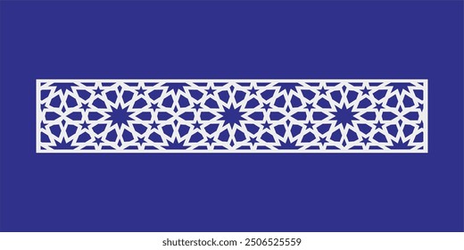 Islamic geometric pattern with intricate design used for mosque ventilation. Ideal for architectural design and Islamic art decoration.