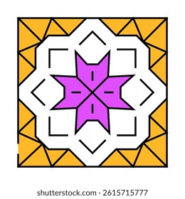 islamic geometric pattern line icon vector. islamic geometric pattern sign. isolated symbol illustration